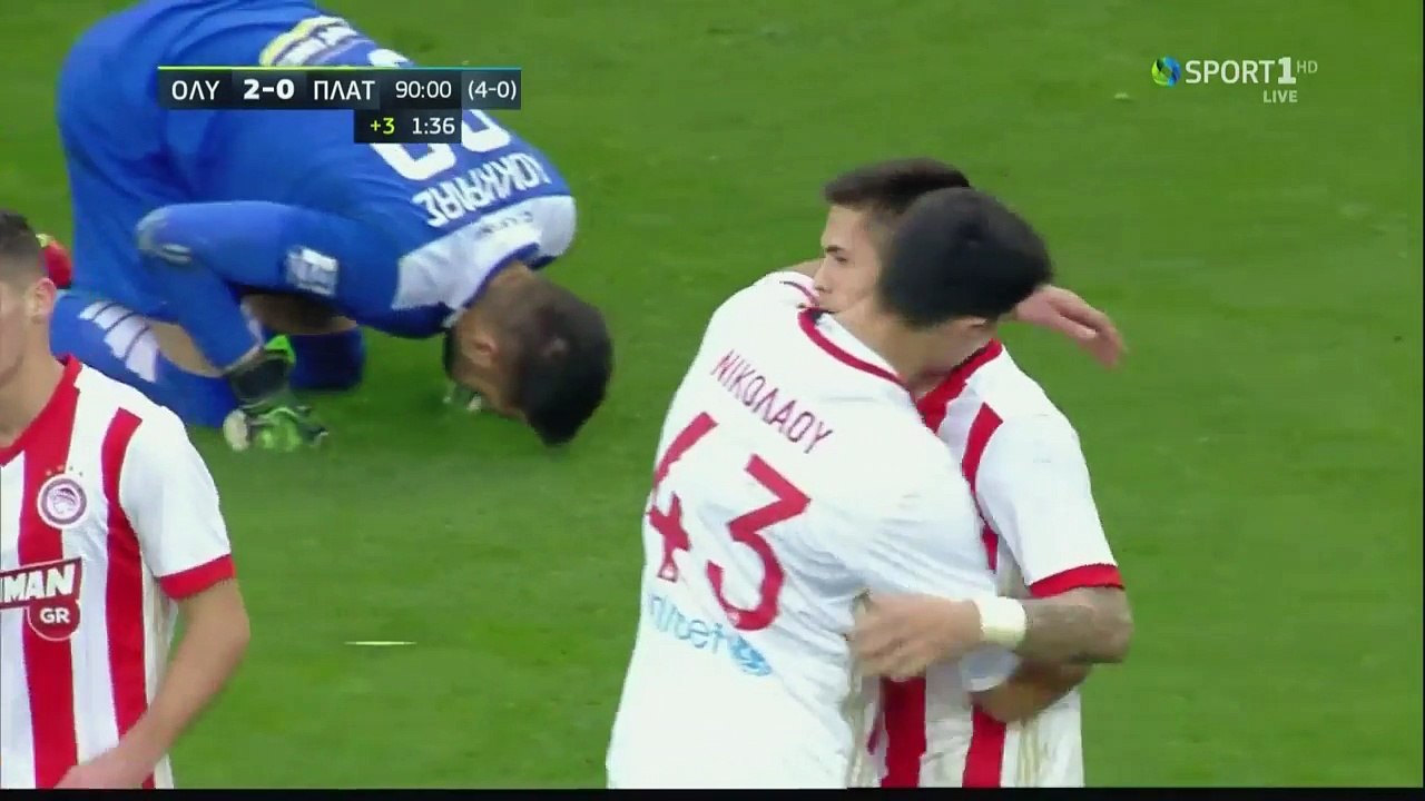 2-0 Uroš Đurđević Second Goal - Olympiakos Piraeus 2-0 Platanias FC -  10.01.2017