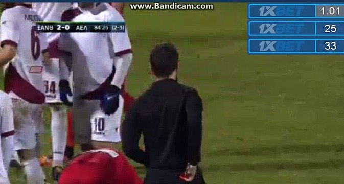 Angelos Karatasios RED CARD - Xanthi 2-0 AEL Larisa 10.01.2018