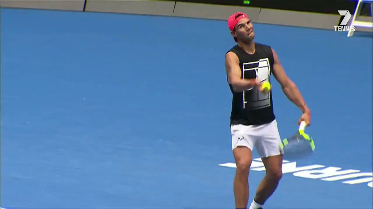 Rafael Nadal Practice at Australian Open, 7 Jan 2018