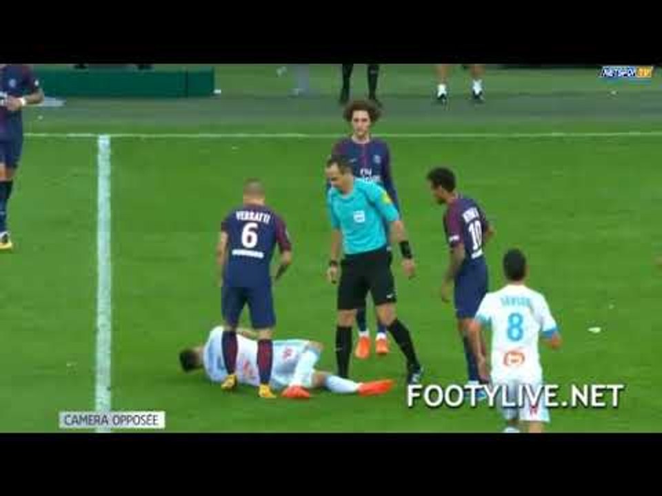 Neymar Red Card - Marseille vs PSG 2-2 Ligue 1 22/10/2017