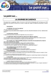 Le point sur... - La journée de carence CIG VERSAILLES