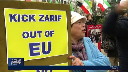 Manifestations contre la visite de Javad Zarif en Europe