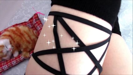 3 DIY Thigh Highs: DIY Lace Up Thigh Highs+DIY Pentagram Garter/Thigh Highs++DIY Cut out Thigh Highs