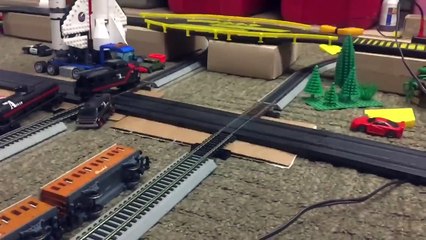 Thomas The Tank Engine Slot Cars and Train Crashes with The A Team with Slow Motion