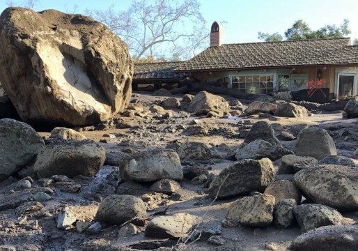 Santa Barbara County Fire Crews Survey Mudslide Damage, Clear Roads
