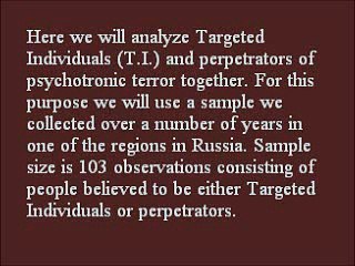 Gangstalking. Statistical Analysis