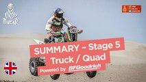 Summary - Truck/Quad - Stage 5 (San Juan de Marcona / Arequipa) - Dakar 2018