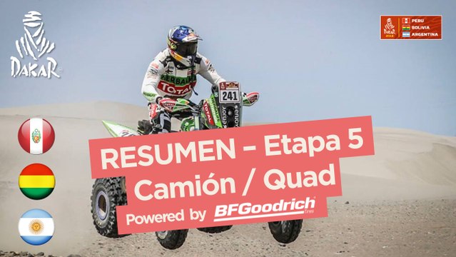 Resumen - Camiones/Cuadriciclos - Etapa 5 (San Juan de Marcona / Arequipa) - Dakar 2018