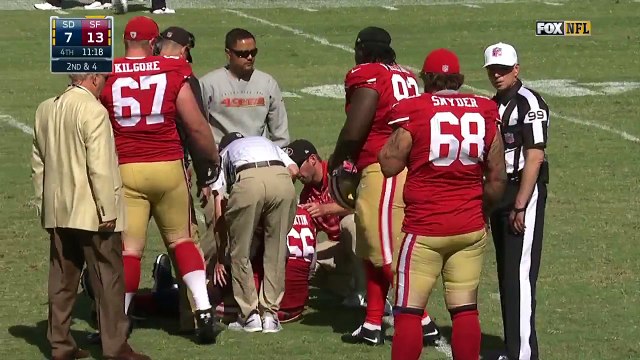 2014 - San Francisco 49ers center Marcus Martin injury