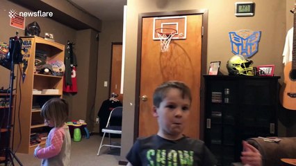 5-year-old's adorable attempt to make a trick-shot video