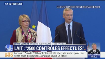 Lait infantile contaminé: Bruno Le Maire salue le travail de la DGCCRF
