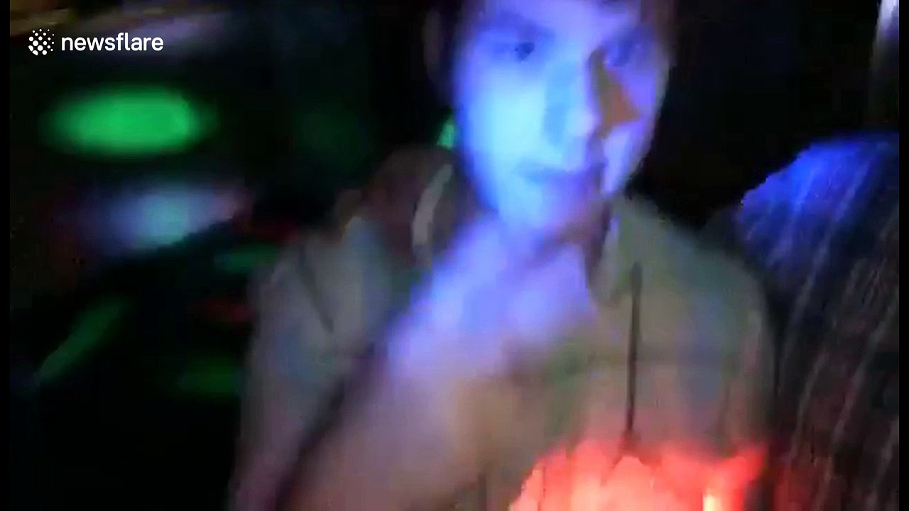 Modern Family's Nolan Gould dancing with fans in London club