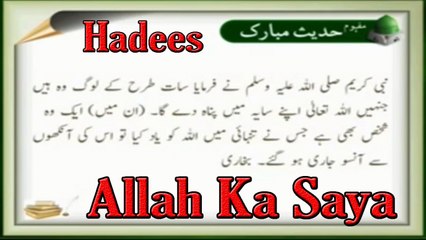 Allah Ka Saya | Sunnat-e-Nabvi | Hadees | Deen Islam