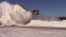 Train Snow Plowing  train vs snow