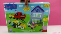 PEPPA PIG Grandpa Pigs Fun Day Out Construction Wheeling Train And Swing Playset Lego Building