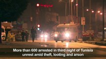 Third night of unrest in Tunisia as hundreds arrested