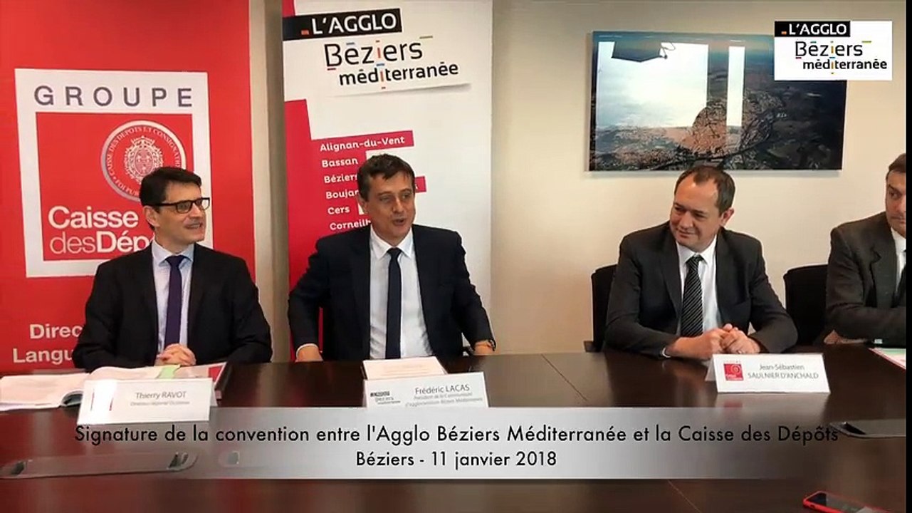Signature d'une convention entre l'Agglo Béziers Méditerranée et la Caisse des Dépôts