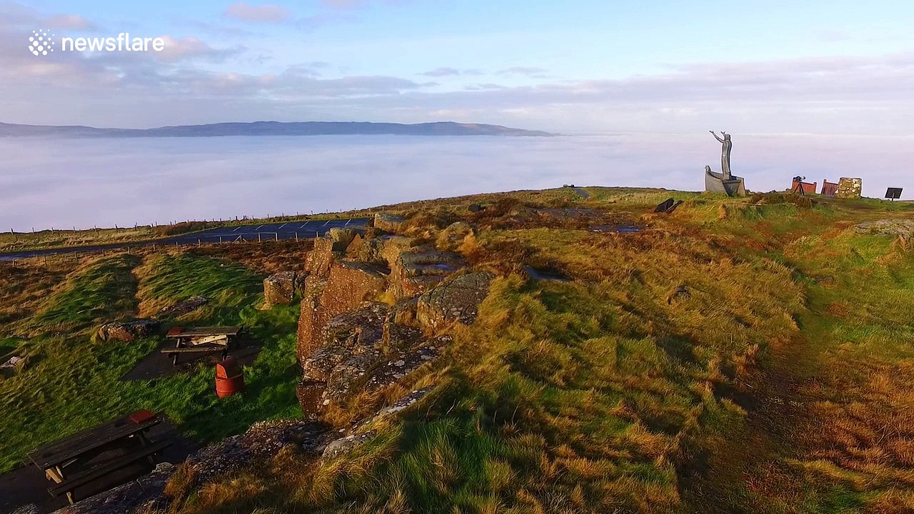 Stunning drone footage captures fog over Northern Ireland