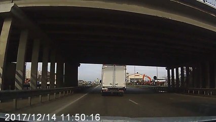 Reckless Truck Driver Nearly Wrecks