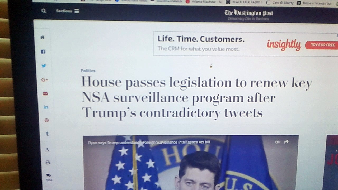 US House Passes Reauthorization of FISA Bill Section 702 Now going to the Senate for Passage