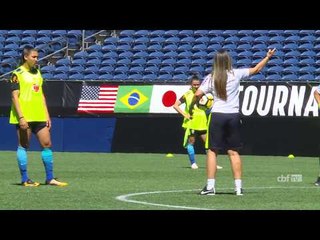 Brasil x Japão: Seleção Feminina faz treino oficial no CenturyLink Field
