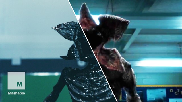 Here's a side-by-side comparison of our homemade 'Stranger Things' Demogorgon scene
