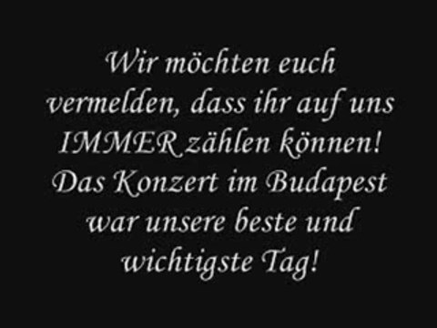 Botschaft für Tokio Hoel von ungarischen Fans