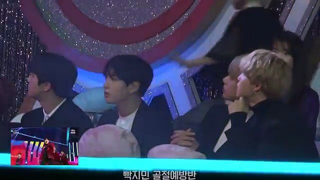 180110 BTS Reaction to Wanna One - Energetic & Twilight @ GDA 2018