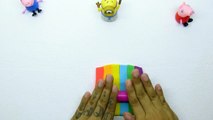 Play Doh RAINBOW Ice Cream with Peppa Pig and Minions How to Make Popsicle