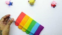 Play Doh RAINBOW Ice Cream with Peppa Pig and Minions How to Make Popsicle