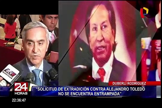 Duberlí Rodríguez: Solicitud de extradición contra Toledo no se encuentra entrampada