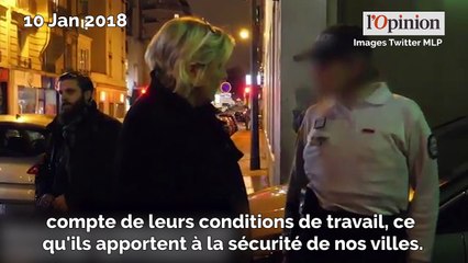 En immersion, Marine Le Pen apporte son soutien aux policiers