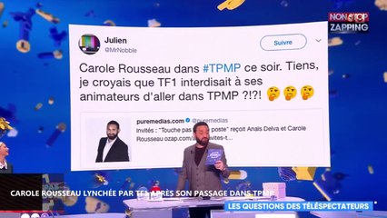 TPMP : Carole Rousseau lynchée par TF1 après son passage dans l’émission (Vidéo)