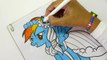 My little Pony RAINBOW DASH Coloring Pages MLP Speed Colouring Kids Art