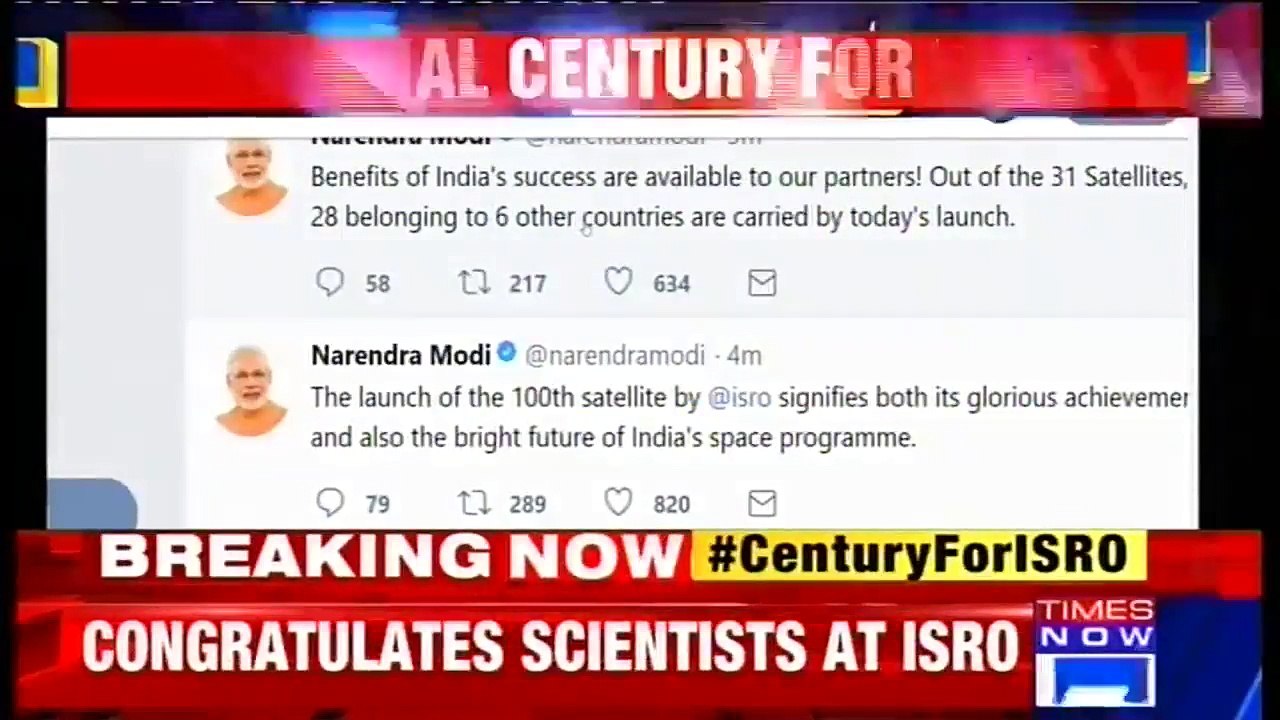 PM Narendra Modi Congratulates ISRO After The Successful Launch Of Their 100th Satellite, PSLV-C40