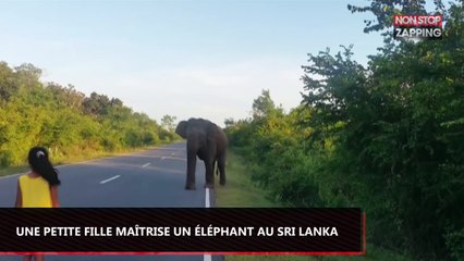 Sri Lanka : Une petite fille maîtrise un éléphant sauvage, les images impressionnantes (Vidéo)
