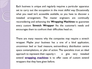Wrapping Machine-A Specialised Packaging Tool