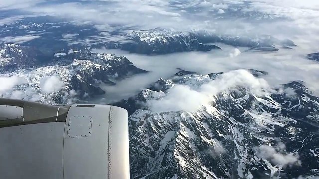 Flying over the Swiss Alps - SWISS Airbus A330-300 above Swiss Alps