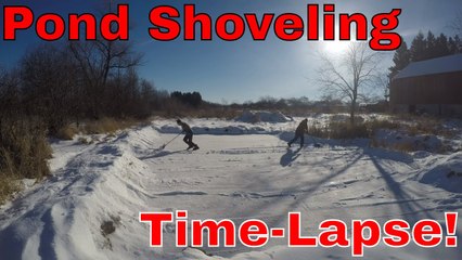 Shoveling Snow Off The Pond By Hand - GoPro Timelapse Video!