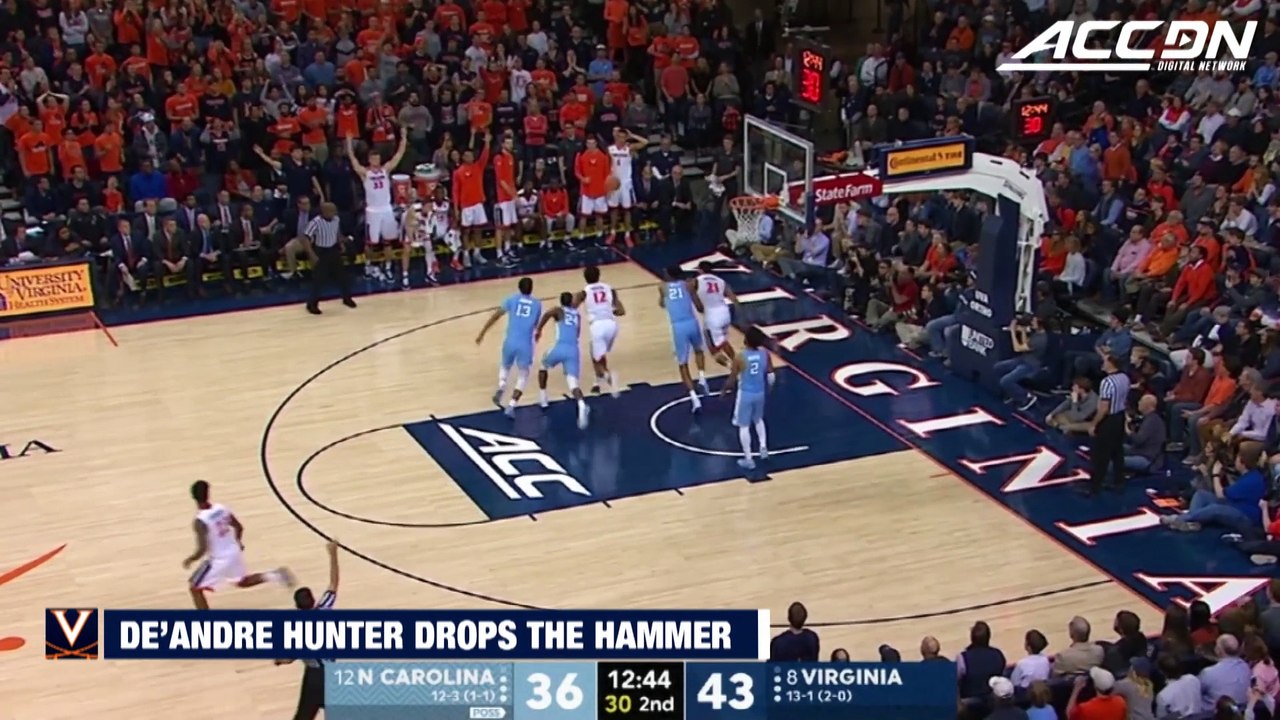 UVA's De'Andre Hunter Drops The Hammer Dunk vs. UNC