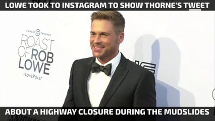 Rob Lowe Calls Bella Thorne Out for Mudslide Tweet