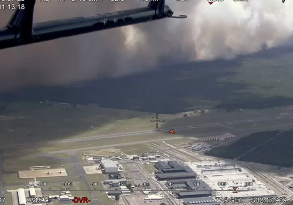 Aerial View of Bushfire Burning in Tomago Near Newcastle Airport