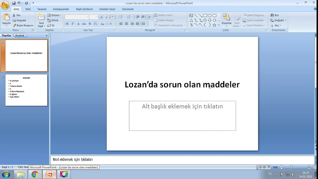 Lozan’da sorun olan maddeler