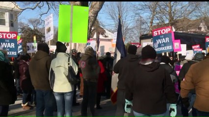 Iowans Protest Outside of State Senate Majority Leader`s Home