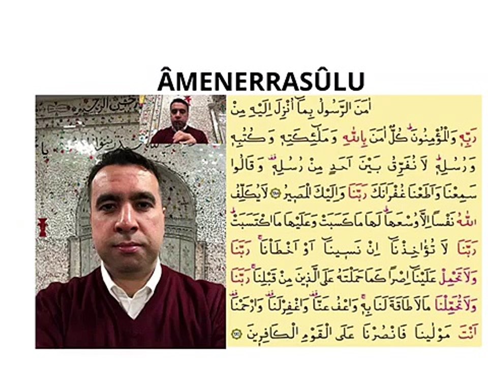 Amenerrasulu okunuşu. Hafız Metin Demirtaş. Tecvidli makamlı Kuran tilaveti. Amenerrasulu oku arapca. Amenerrasulu (Bakara sureinin son 2 ayeti (285-286) dinle. Şeyh Abdussamed tarzı. Seyh Abdussamed taklidi. Imitation Sheikh Abdulbasit Abdussamed. Quran