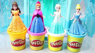 Play Doh Disney Princess Elsa Anna Dress Up Tayo Bus English Learn Colors Numbers Toy Surprise