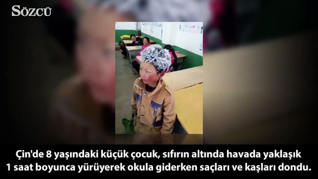 8 yaşındaki çocuk okula giderken saçları dondu