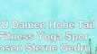 PUPU Damen Hohe Taille Fitness Yoga Sport Hosen Sterne Gedruckt Stretch Neun Punkte