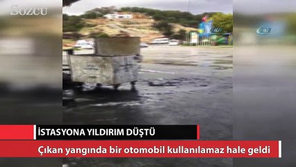 Download Video: Akaryakıt istasyonuna yıldırım düştü