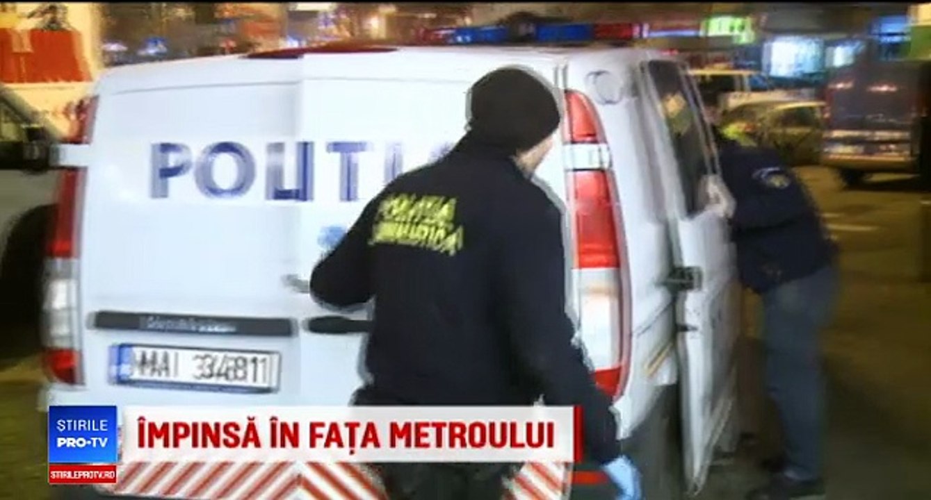 Momentul șocant în care tânăra este împinsă în fața metroului, la stația Dristor.